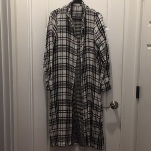 CP Shades Free People Plaid Maxi Shirt Dress S
